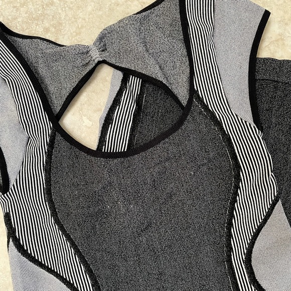 BEBE Black Grey Bodycon Mini Dress S - Picture 2 of 4